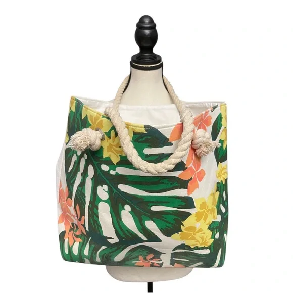 Tropical Canvas Beach Bag - Picture 9 of 16